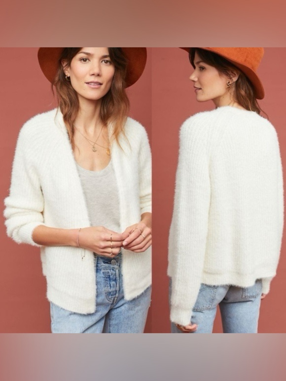 Anthropologie Sleeping on Snow Northbound Fluffy Eyelash Cardigan Sweater Sz XS